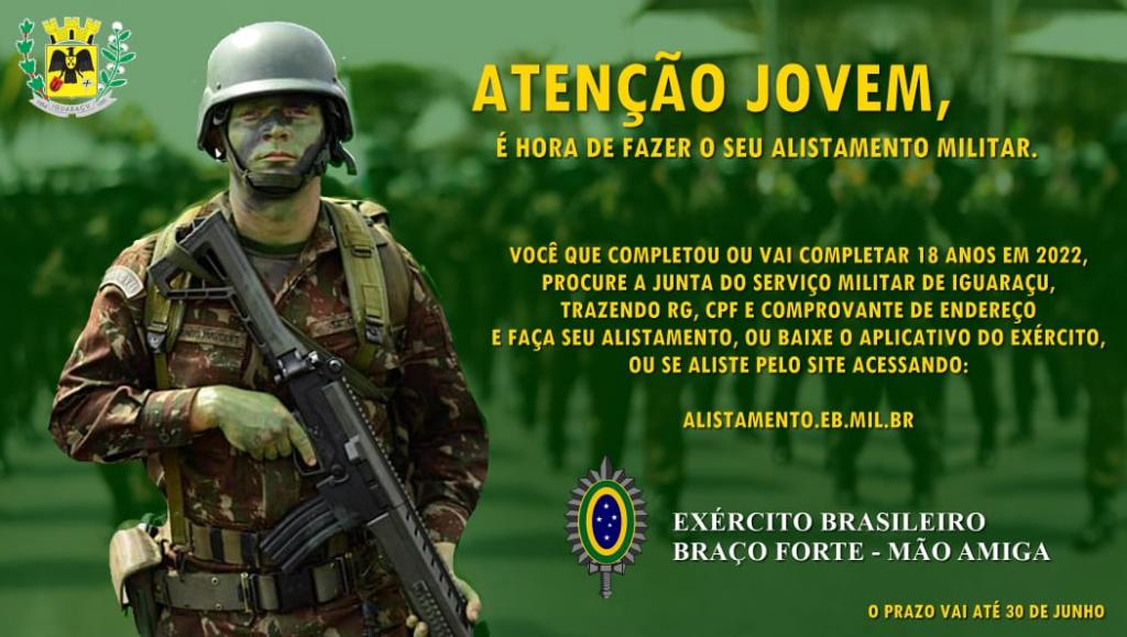 ALISTAMENTO MILITAR JÁ COMEÇOU E PODE SER FEITO PELA INTERNET